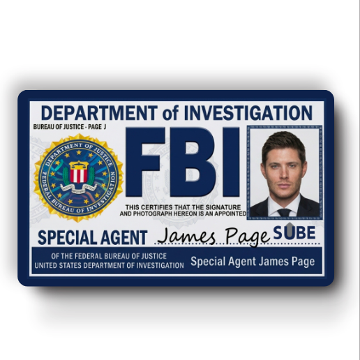 Supernatural — ID James Page — (cod JAMESPAGE 2609-01)